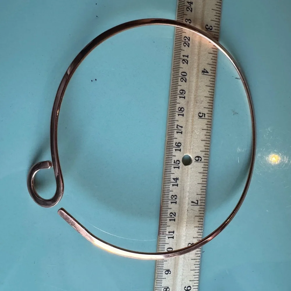 Barse Thai Collar Necklace Minimalist rose gold tone Metal Collar necklace